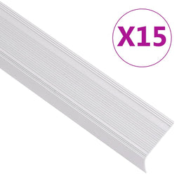 Trapneuzen L-vormig 15 st 134 cm aluminium zilverkleurig