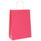 Papieren kraftzakken 50 st met hengsels 26x12x35 cm roze