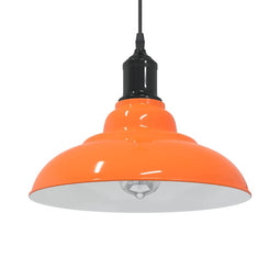 Hanglamp in hoogte verstelbaar E27 31cm metaal glanzend oranje