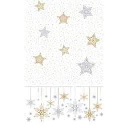 Duni - Tafelkleed l138b280 cm snowstars wit