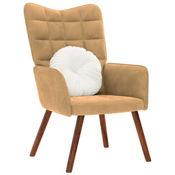 Relaxstoel fluweel bruin