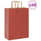 Papieren kraftzakken 50 st met hengsels 26x12x35 cm rood