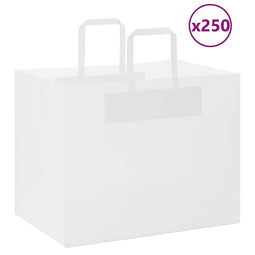 Papieren kraftzakken 250 st met hengsels 32x22x24 cm wit