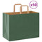 Papieren kraftzakken 50 st met hengsels 32x17x25 cm groen