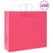 Papieren kraftzakken 50 st met hengsels 54x15x49 cm roze
