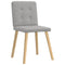 Eetkamerstoelen 2 st stof wolk grijs