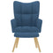 Relaxstoel met voetenbank stof blauw