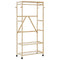 Kledingrek met schappen en wielen 90x40x179,5 cm bamboe