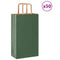 Papieren kraftzakken 50 st met hengsels 21x11x36 cm groen