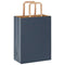 Papieren kraftzakken 50 st met hengsels 21x11x28 cm blauw