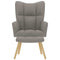 Relaxstoel met voetenbank stof taupe