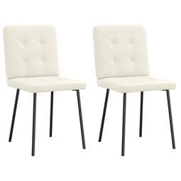 Eetkamerstoelen 2 st fluweel crmekleurig