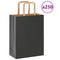 Papieren kraftzakken 250 st met hengsels 21x11x28 cm zwart