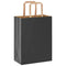 Papieren kraftzakken 50 st met hengsels 21x11x28 cm zwart