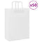Papieren kraftzakken 50 st met hengsels 26x12x35 cm wit