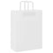Papieren kraftzakken 50 st met hengsels 26x12x35 cm wit