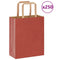 Papieren kraftzakken 250 st met hengsels 18x8x22 cm rood