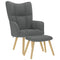 Relaxstoel met voetenbank stof donkergrijs
