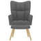 Relaxstoel met voetenbank stof donkergrijs