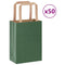 Papieren kraftzakken 50 st met hengsels 15x8x21 cm groen