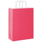 Papieren kraftzakken 50 st met hengsels 26x12x35 cm roze