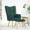 Relaxstoel met voetenbank stof donkergroen
