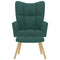 Relaxstoel met voetenbank stof donkergroen