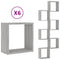 Wandschappen kubus 6 st 30x15x30 cm grijs sonoma