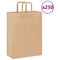 Papieren kraftzakken 250 st met hengsels 26x12x35 cm bruin
