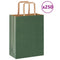 Papieren kraftzakken 250 st met hengsels 21x11x28 cm groen