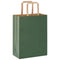 Papieren kraftzakken 250 st met hengsels 21x11x28 cm groen