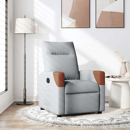 Fauteuil verstelbaar stof lichtgrijs