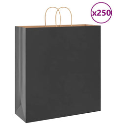 Papieren kraftzakken 250 st met hengsels 45x17x48 cm zwart