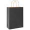 Papieren kraftzakken 250 st met hengsels 26x12x35 cm zwart
