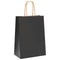 Papieren kraftzakken 250 st met hengsels 15x8x21 cm zwart