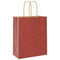 Papieren kraftzakken 250 st met hengsels 18x8x22 cm rood
