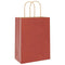 Papieren kraftzakken 250 st met hengsels 21x11x28 cm rood