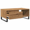 Salontafel 90x50x36,5 cm bewerkt hout artisanaal eikenkleurig