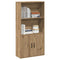 Boekenkast 60x24x120 cm bewerkt hout artisanaal eikenkleurig