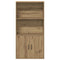 Boekenkast 60x24x120 cm bewerkt hout artisanaal eikenkleurig