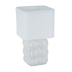Bureaulamp Versa Wit Linnen Keramisch 16 x 29 cm
