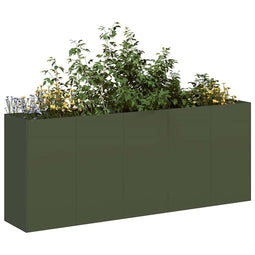 Plantenbak 200x40x80 cm koudgewalst staal olijfgroen