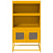 Hoge kast 68x39x123 cm staal mosterdgeel