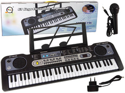 Kinder keyboard - zwart - 75x19x25 cm - met microfoon