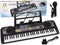 Kinder keyboard - zwart - 75x19x25 cm - met microfoon