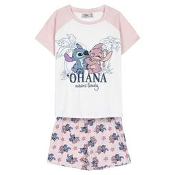 Pyjama Kinderen Stitch Roze Maat 12 Jaar
