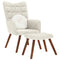 Relaxstoel met voetenbank fluweel crmekleurig