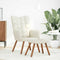 Relaxstoel met voetenbank fluweel crmekleurig