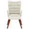 Relaxstoel met voetenbank fluweel crmekleurig