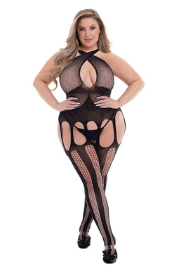 BACI DIAMONTE BODYSTOCKING BLACK, QUEEN